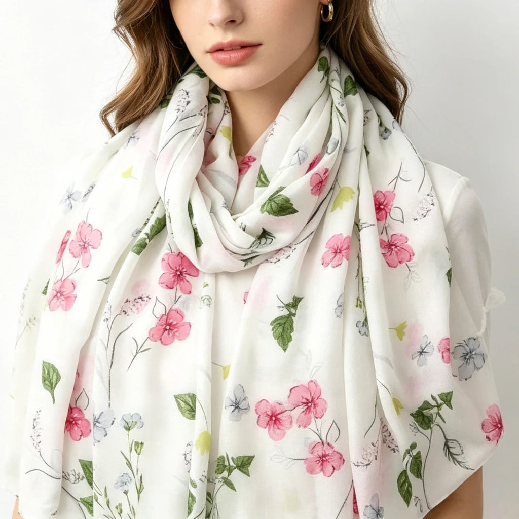 1 spring and summer new Bali yarn color printed scarf literary versatile thin ethnic style shawl scarf