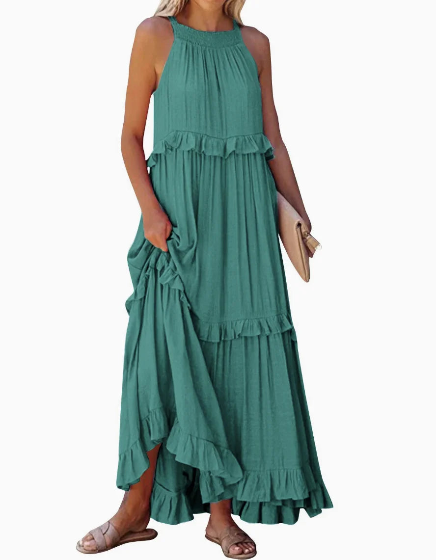 Lotus leaf edge dresses for women