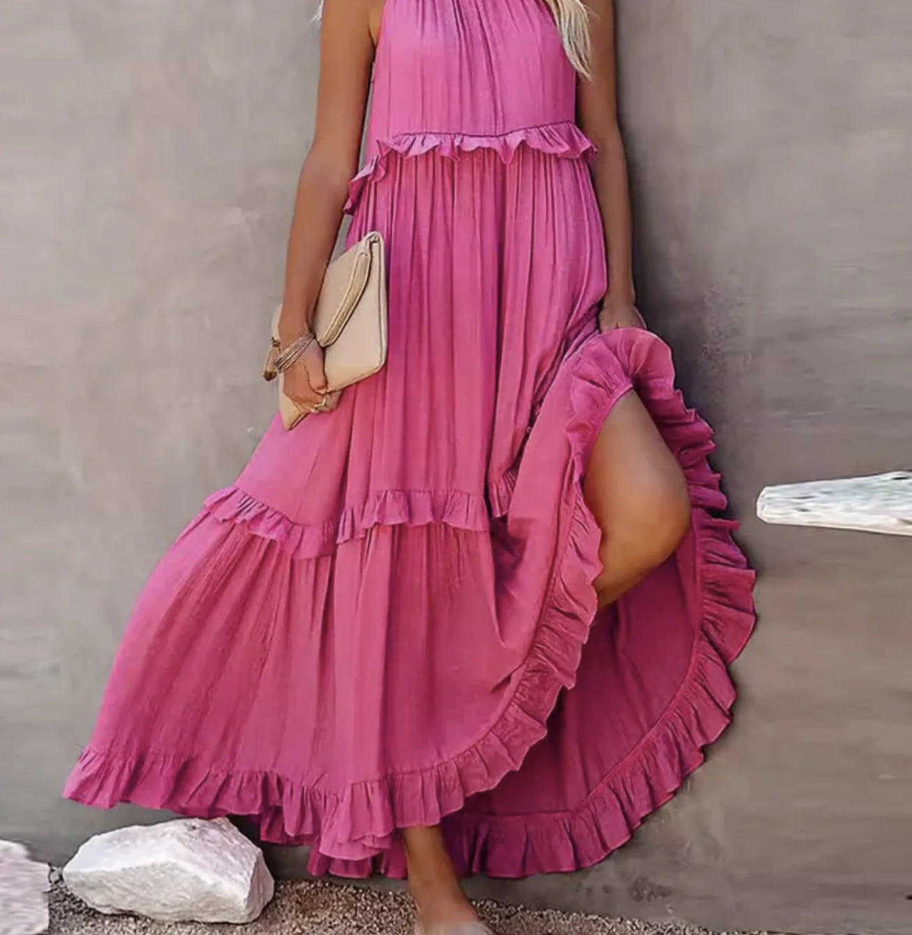 Lotus leaf edge dresses for women