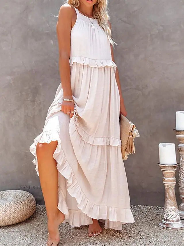 Lotus leaf edge dresses for women